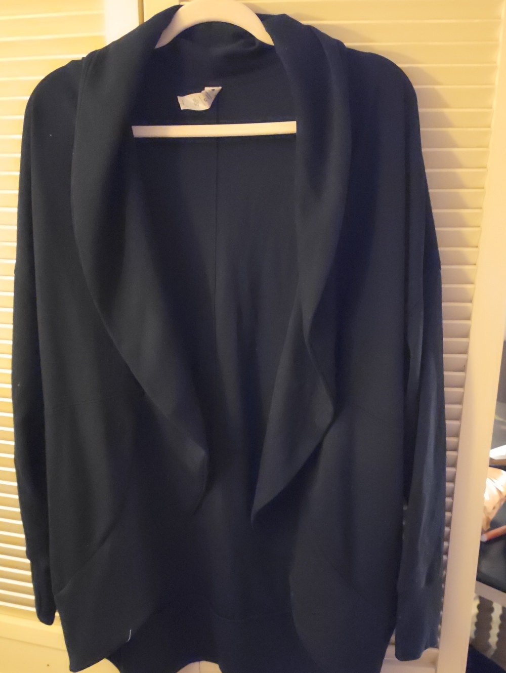 Yogalicious Black Open-Front Collar Cardigan Jacket Oversized Medium